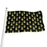 Black Cute Pineapple Pattern Print Flag