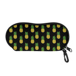 Black Cute Pineapple Pattern Print Glasses Case