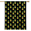 Black Cute Pineapple Pattern Print House Flag