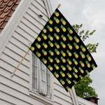 Black Cute Pineapple Pattern Print House Flag