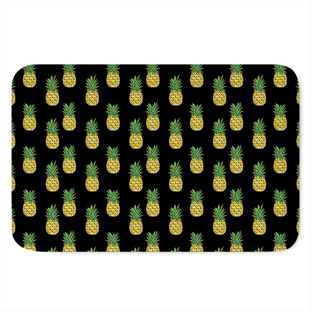 Black Cute Pineapple Pattern Print Indoor Door Mat