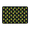 Black Cute Pineapple Pattern Print Kitchen Mat