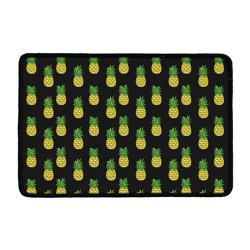 Black Cute Pineapple Pattern Print Kitchen Mat