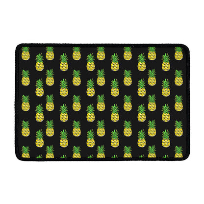Black Cute Pineapple Pattern Print Kitchen Mat