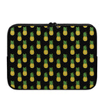 Black Cute Pineapple Pattern Print Laptop Sleeve