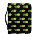 Black Cute Pineapple Pattern Print Leather Bible Cover