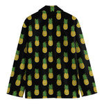 Black Cute Pineapple Pattern Print Men's Blazer