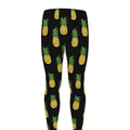 Black Cute Pineapple Pattern Print Men's Leggings