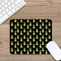 Black Cute Pineapple Pattern Print Mouse Pad