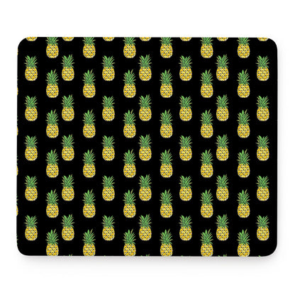 Black Cute Pineapple Pattern Print Mouse Pad