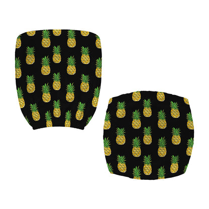 Black Cute Pineapple Pattern Print Office Chair Cover