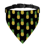 Black Cute Pineapple Pattern Print Over The Collar Dog Bandana