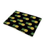 Black Cute Pineapple Pattern Print Pet Cooling Mat Cover