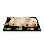 Black Cute Pineapple Pattern Print Pet Cooling Mat Cover