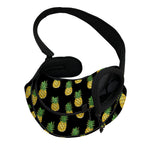 Black Cute Pineapple Pattern Print Pet Sling Carrier
