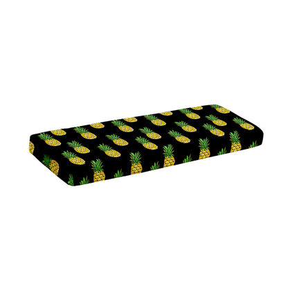 Black Cute Pineapple Pattern Print Piano Keyboard Cover