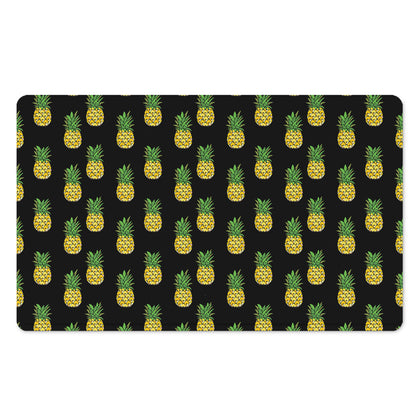 Black Cute Pineapple Pattern Print Polyester Doormat