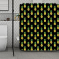 Black Cute Pineapple Pattern Print Polyester Shower Curtain