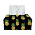 Black Cute Pineapple Pattern Print Rectangle Tissue Box Cover