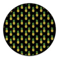 Black Cute Pineapple Pattern Print Round Floor Mat