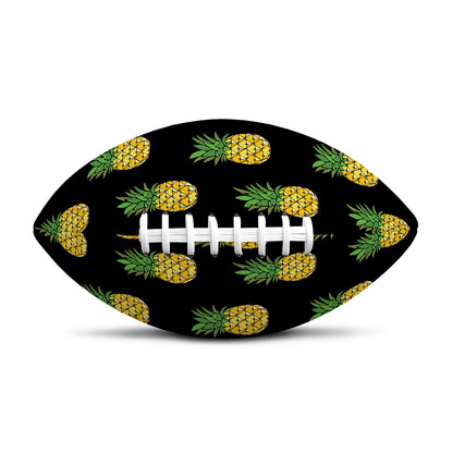 Black Cute Pineapple Pattern Print Rugby Ball
