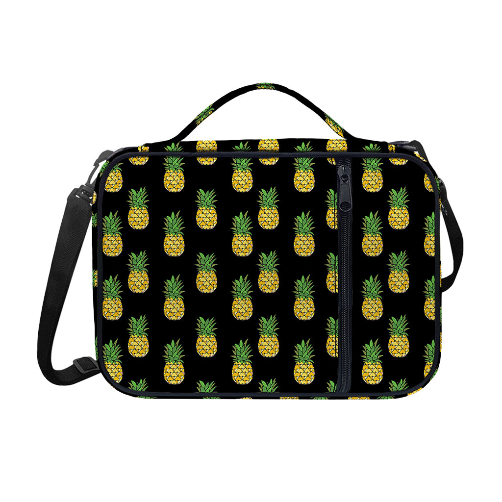 Black Cute Pineapple Pattern Print Shoulder Strap Bible Bag
