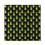 Black Cute Pineapple Pattern Print Silk Bandana