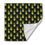 Black Cute Pineapple Pattern Print Silk Bandana