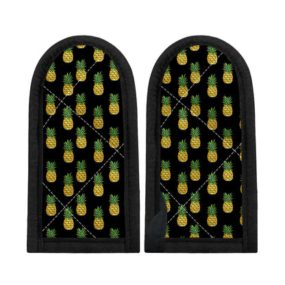 Black Cute Pineapple Pattern Print Skillet Handle Cover