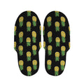 Black Cute Pineapple Pattern Print Slippers