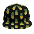 Black Cute Pineapple Pattern Print Snapback Cap