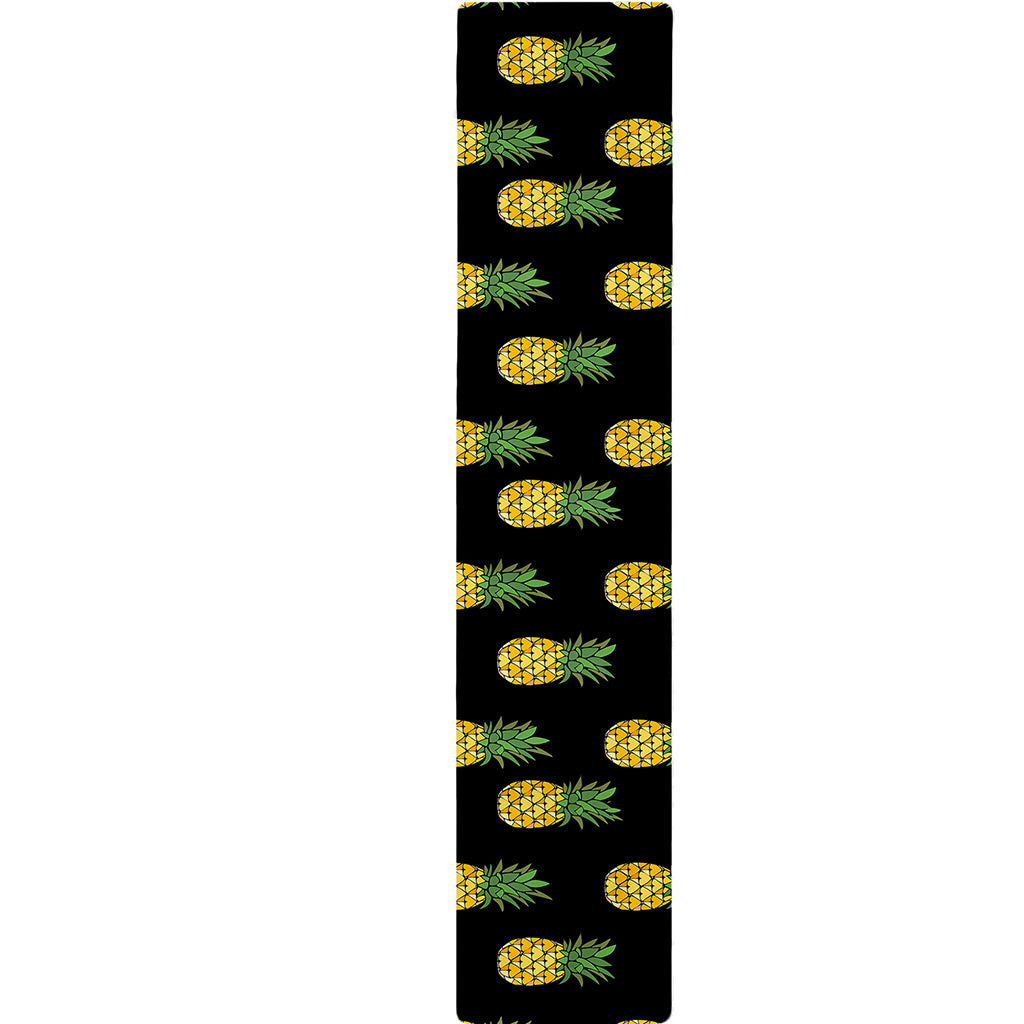 Black Cute Pineapple Pattern Print Table Runner