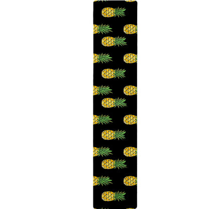 Black Cute Pineapple Pattern Print Table Runner