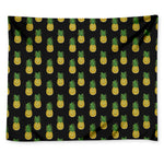 Black Cute Pineapple Pattern Print Tapestry