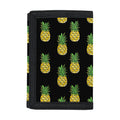 Black Cute Pineapple Pattern Print Trifold Wallet