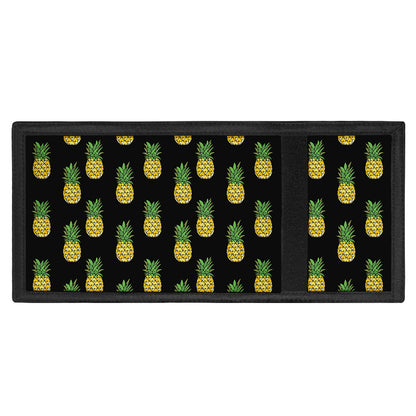 Black Cute Pineapple Pattern Print Trifold Wallet
