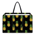 Black Cute Pineapple Pattern Print Utility Tote Bag