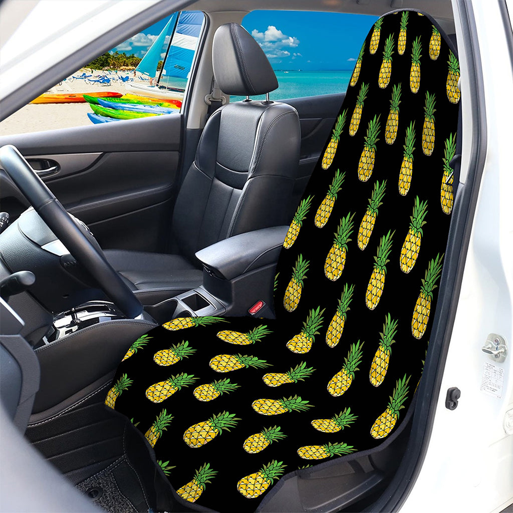 Black Cute Pineapple Pattern Print Waterproof Car Seat Cover