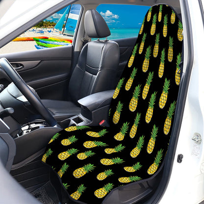Black Cute Pineapple Pattern Print Waterproof Car Seat Cover