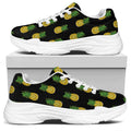 Black Cute Pineapple Pattern Print White Chunky Shoes