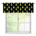 Black Cute Pineapple Pattern Print Window Valance