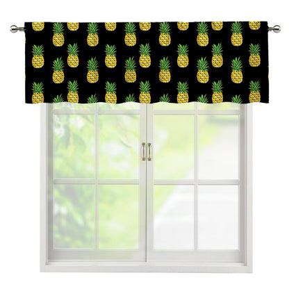 Black Cute Pineapple Pattern Print Window Valance