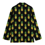 Black Cute Pineapple Pattern Print Women's Blazer