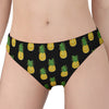 Black Cute Pineapple Pattern Print Women's Panties