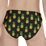 Black Cute Pineapple Pattern Print Women's Panties