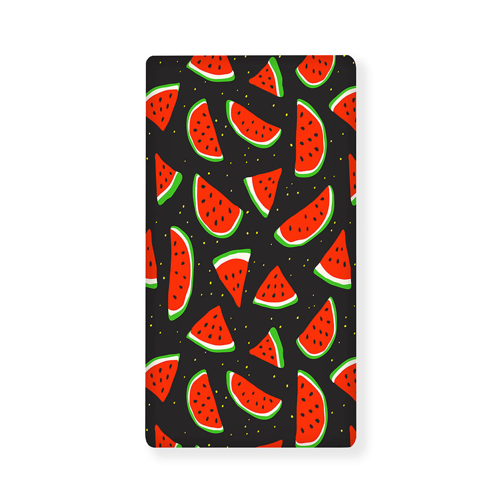Black Cute Watermelon Pattern Print Baby Crib Sheet