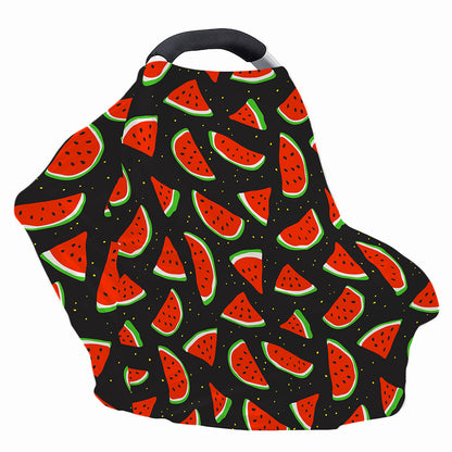 Black Cute Watermelon Pattern Print Baby Seat Cover