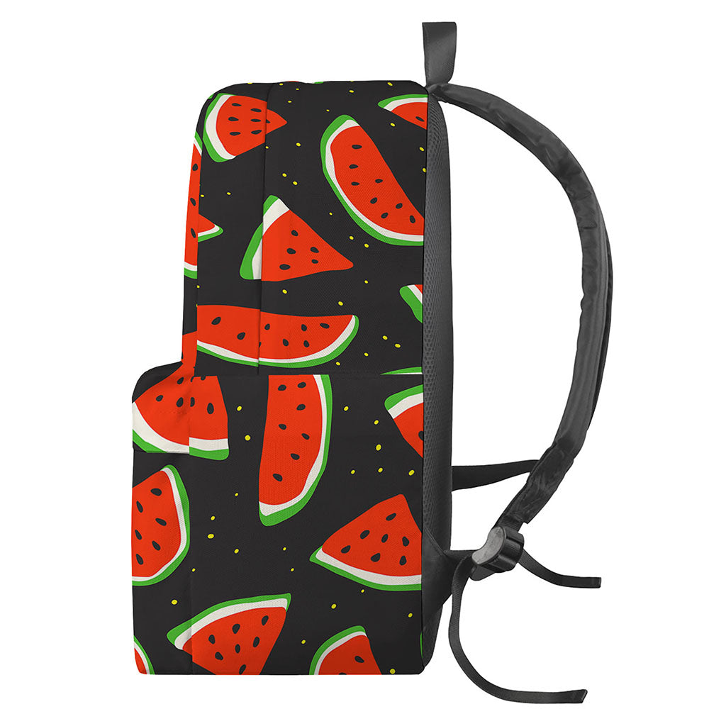 Black Cute Watermelon Pattern Print Backpack