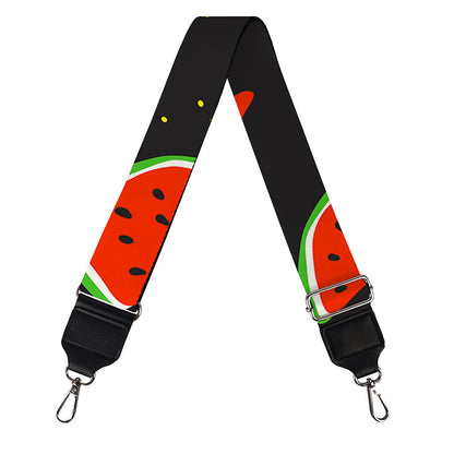 Black Cute Watermelon Pattern Print Bag Strap
