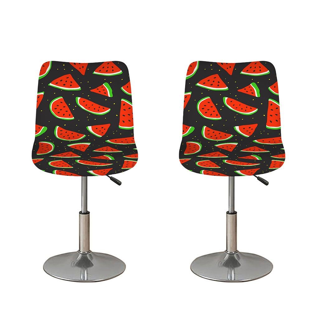 Black Cute Watermelon Pattern Print Bar Stool Covers